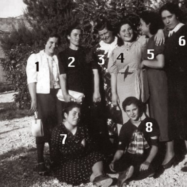 Enrichetta Antonacci and friends. 1938, L’Aquila, Italy.